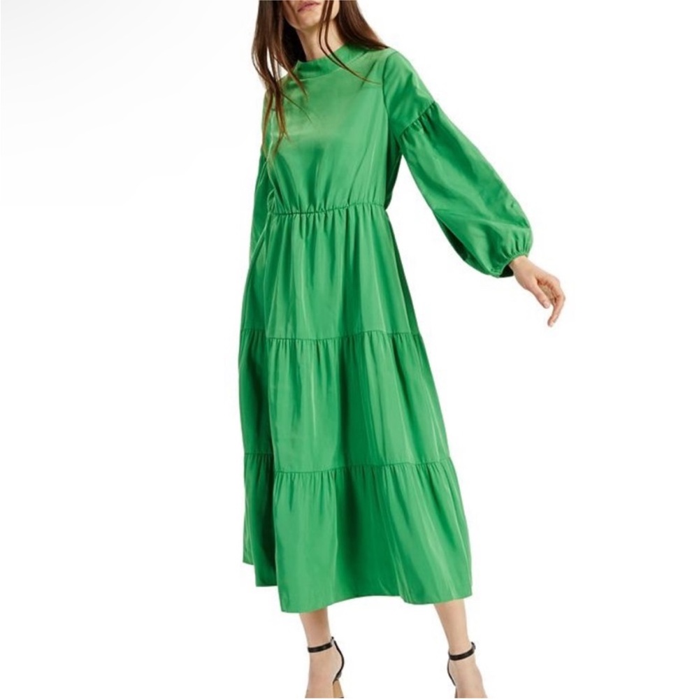 NWT Alfani Tiered Green Petite Dress